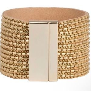 SAACHI • Rock n' Roll Chain & Leather Cuff Bracelet​​